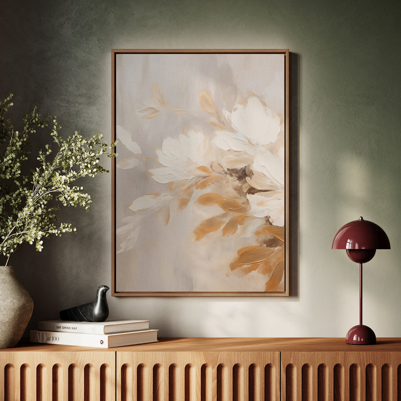 Canvas Wall Art Stretched Over Wooden Frame with Floating Frame and Luxury Flower Bouquet Painting CV4193 - Al Rugaib Furniture