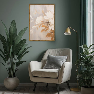 Canvas Wall Art Stretched Over Wooden Frame with Floating Frame and Luxury Flower Bouquet Painting CV4193 - Al Rugaib Furniture