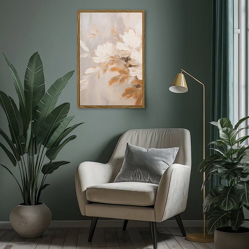 Canvas Wall Art Stretched Over Wooden Frame with Floating Frame and Luxury Flower Bouquet Painting CV4193 - Al Rugaib Furniture