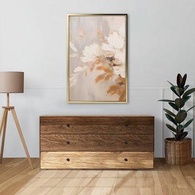 Canvas Wall Art Stretched Over Wooden Frame with Floating Frame and Luxury Flower Bouquet Painting CV4193 - Al Rugaib Furniture