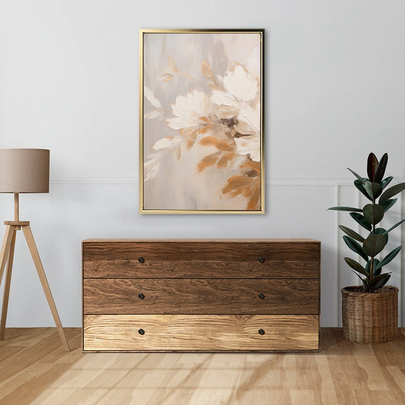 Canvas Wall Art Stretched Over Wooden Frame with Floating Frame and Luxury Flower Bouquet Painting CV4193 - Al Rugaib Furniture