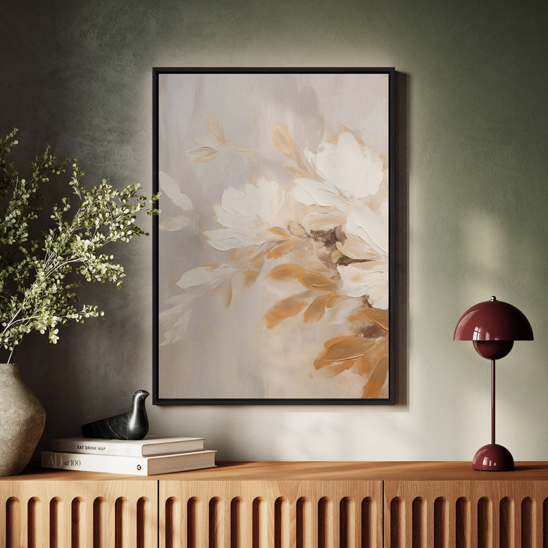 Canvas Wall Art Stretched Over Wooden Frame with Floating Frame and Luxury Flower Bouquet Painting CV4193 - Al Rugaib Furniture