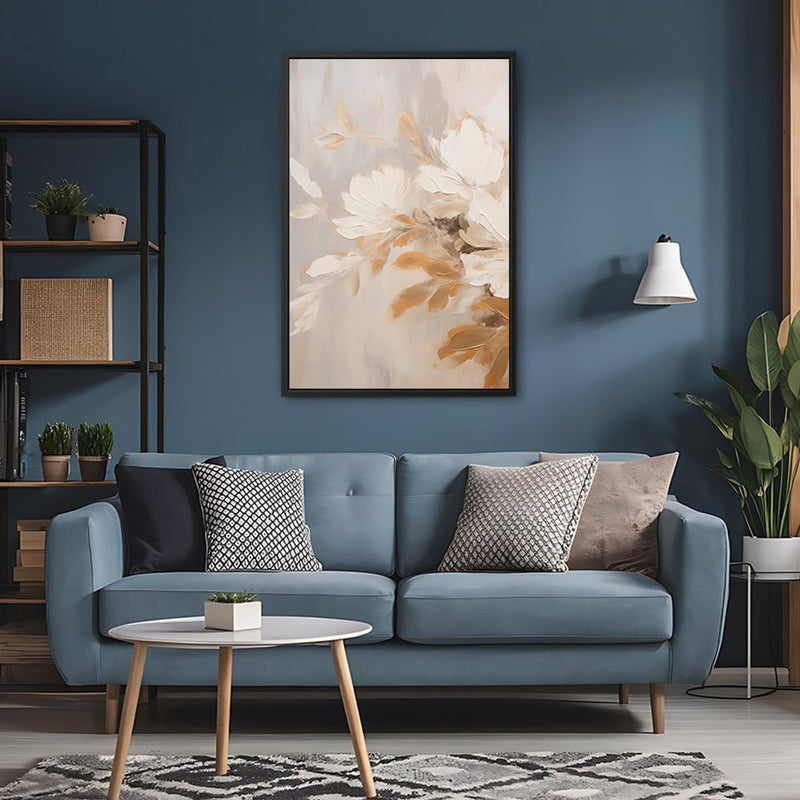 Canvas Wall Art Stretched Over Wooden Frame with Floating Frame and Luxury Flower Bouquet Painting CV4193 - Al Rugaib Furniture