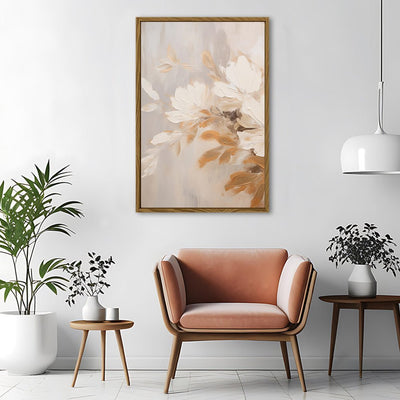 Canvas Wall Art Stretched Over Wooden Frame with Floating Frame and Luxury Flower Bouquet Painting CV4193 - Al Rugaib Furniture
