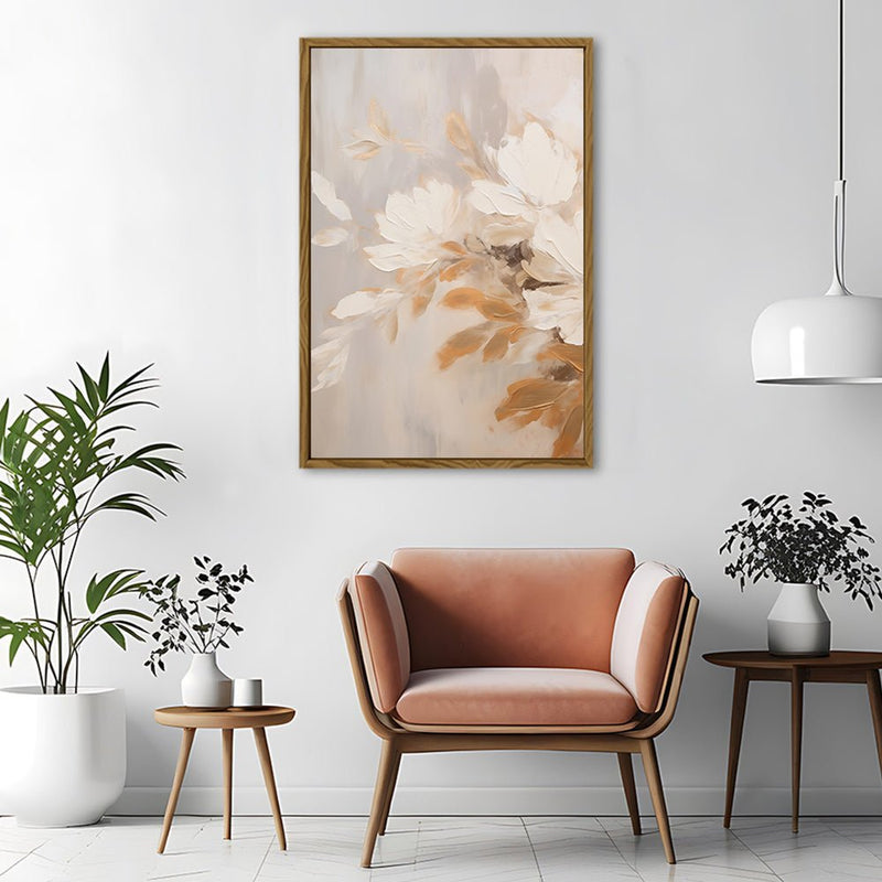 Canvas Wall Art Stretched Over Wooden Frame with Floating Frame and Luxury Flower Bouquet Painting CV4193 - Al Rugaib Furniture