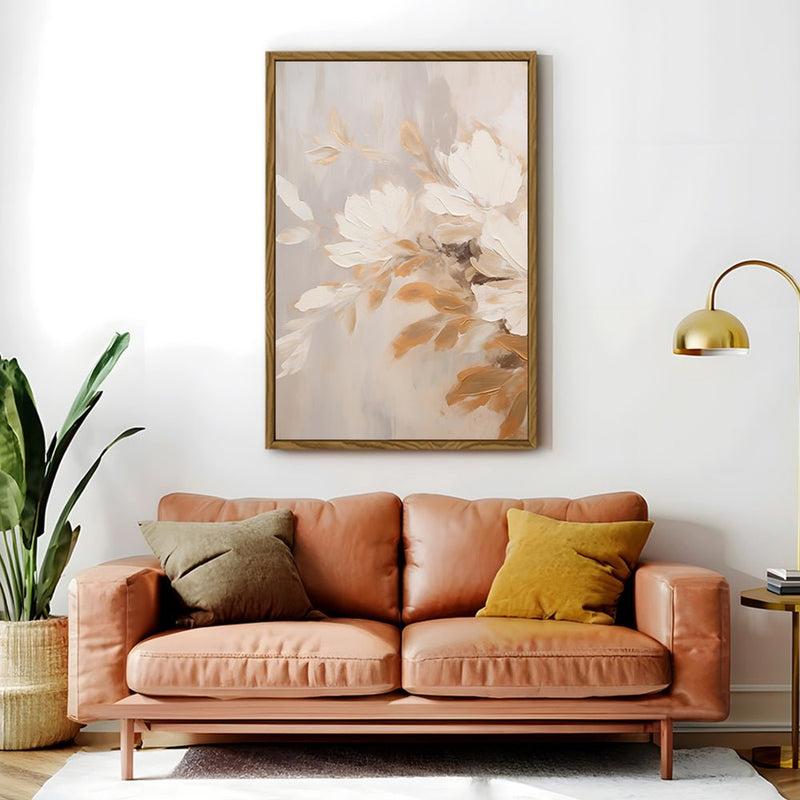 Canvas Wall Art Stretched Over Wooden Frame with Floating Frame and Luxury Flower Bouquet Painting CV4193 - Al Rugaib Furniture