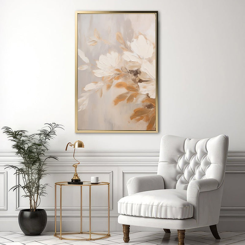 Canvas Wall Art Stretched Over Wooden Frame with Floating Frame and Luxury Flower Bouquet Painting CV4193 - Al Rugaib Furniture