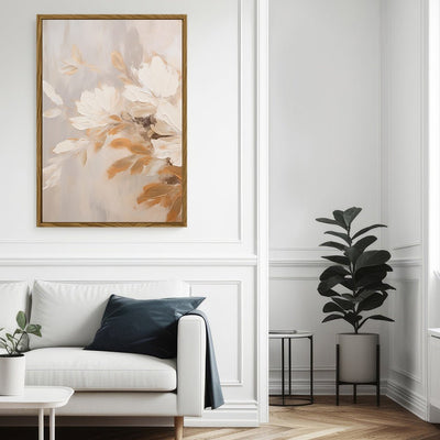 Canvas Wall Art Stretched Over Wooden Frame with Floating Frame and Luxury Flower Bouquet Painting CV4193 - Al Rugaib Furniture