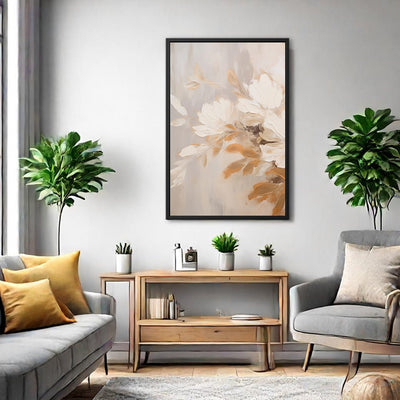 Canvas Wall Art Stretched Over Wooden Frame with Floating Frame and Luxury Flower Bouquet Painting CV4193 - Al Rugaib Furniture