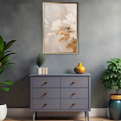 Canvas Wall Art Stretched Over Wooden Frame with Floating Frame and Luxury Flower Bouquet Painting CV4193 - Al Rugaib Furniture