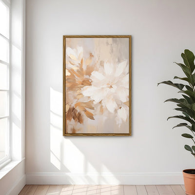 Canvas Wall Art Stretched Over Wooden Frame with Floating Frame and Luxury Flower Painting CV4194 - Al Rugaib Furniture
