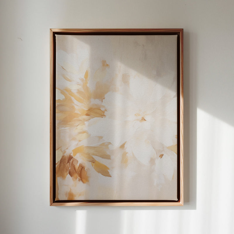 Canvas Wall Art Stretched Over Wooden Frame with Floating Frame and Luxury Flower Painting CV4194 - Al Rugaib Furniture