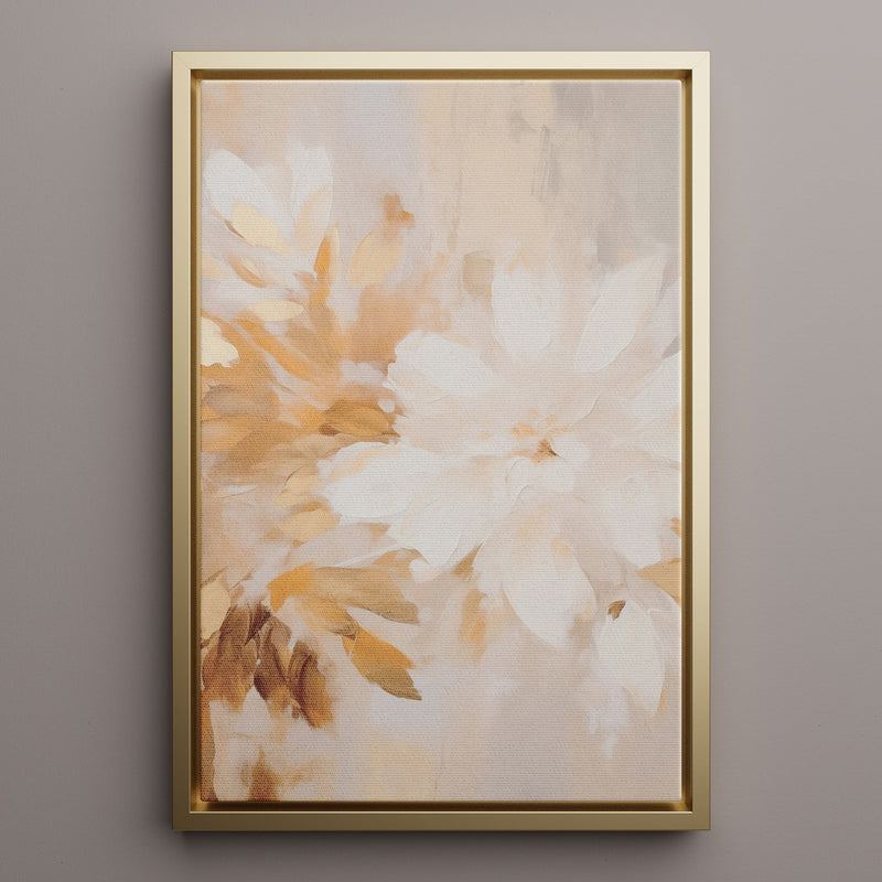 Canvas Wall Art Stretched Over Wooden Frame with Floating Frame and Luxury Flower Painting CV4194 - Al Rugaib Furniture