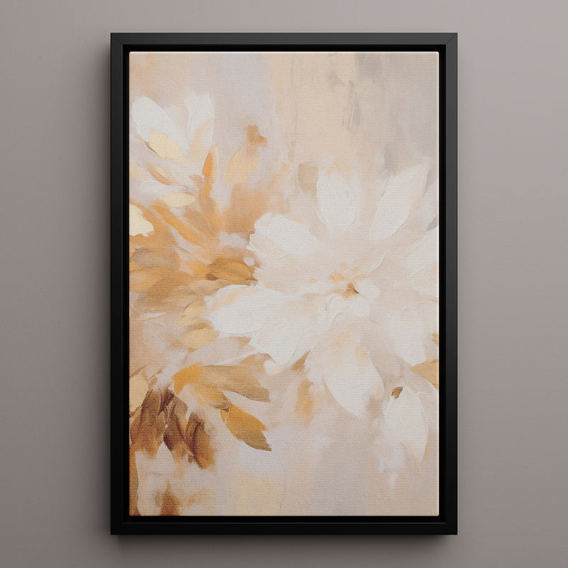 Canvas Wall Art Stretched Over Wooden Frame with Floating Frame and Luxury Flower Painting CV4194 - Al Rugaib Furniture