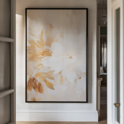 Canvas Wall Art Stretched Over Wooden Frame with Floating Frame and Luxury Flower Painting CV4194 - Al Rugaib Furniture