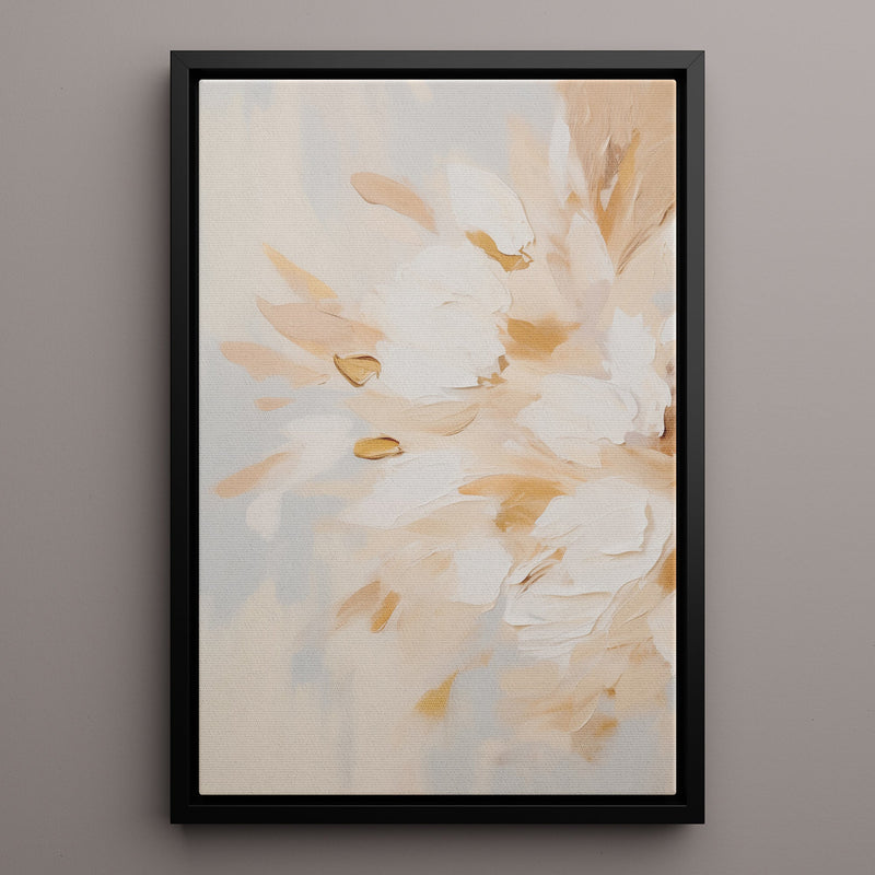 Canvas Wall Art Stretched Over Wooden Frame with Floating Frame and Luxury Flowers Painting CV4195 - Al Rugaib Furniture