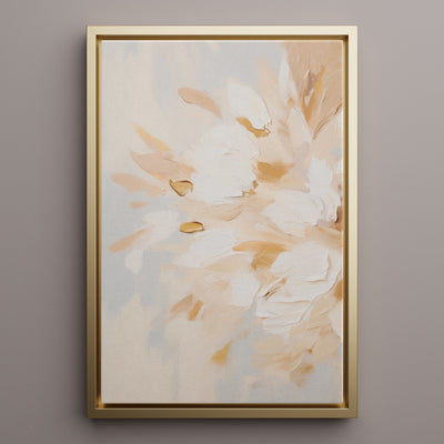 Canvas Wall Art Stretched Over Wooden Frame with Floating Frame and Luxury Flowers Painting CV4195 - Al Rugaib Furniture