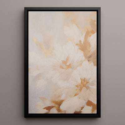 Canvas Wall Art Stretched Over Wooden Frame with Floating Frame and Luxury Flowers Painting CV4196 - Al Rugaib Furniture