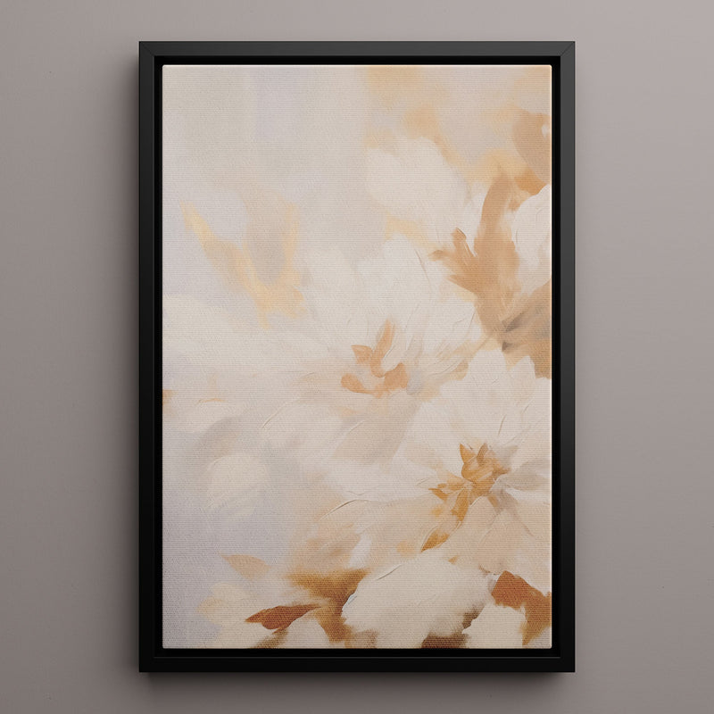Canvas Wall Art Stretched Over Wooden Frame with Floating Frame and Luxury Flowers Painting CV4196 - Al Rugaib Furniture