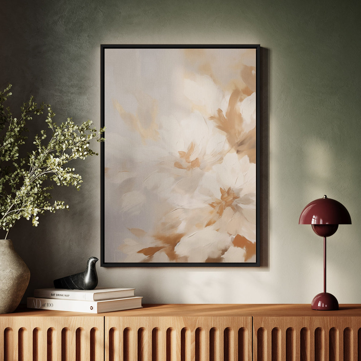 Canvas Wall Art Stretched Over Wooden Frame with Floating Frame and Luxury Flowers Painting CV4196 Paintings & Pictures| LOWHA