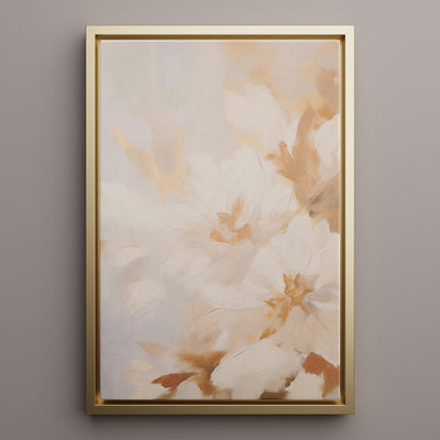 Canvas Wall Art Stretched Over Wooden Frame with Floating Frame and Luxury Flowers Painting CV4196 - Al Rugaib Furniture