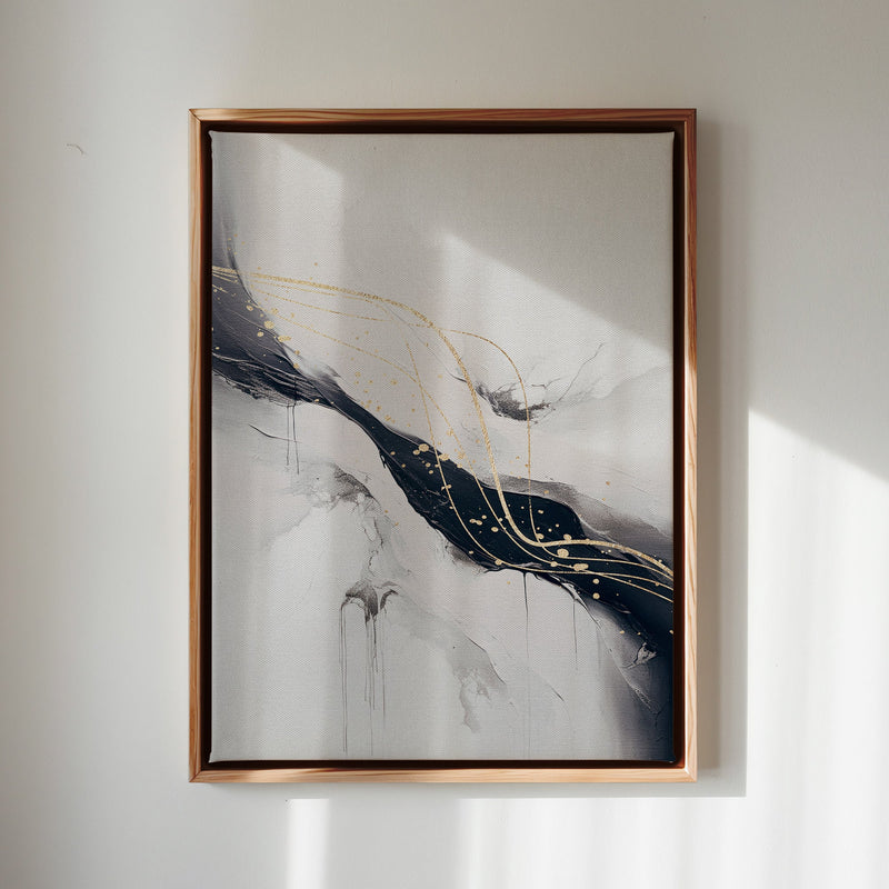 Canvas Wall Art Stretched Over Wooden Frame with Floating Frame and Marble Painting CV4197 - Al Rugaib Furniture