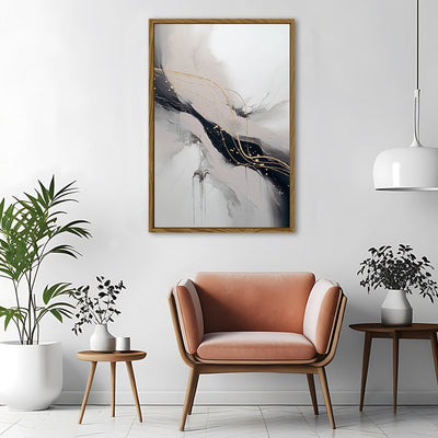 Canvas Wall Art Stretched Over Wooden Frame with Floating Frame and Marble Painting CV4197 - Al Rugaib Furniture