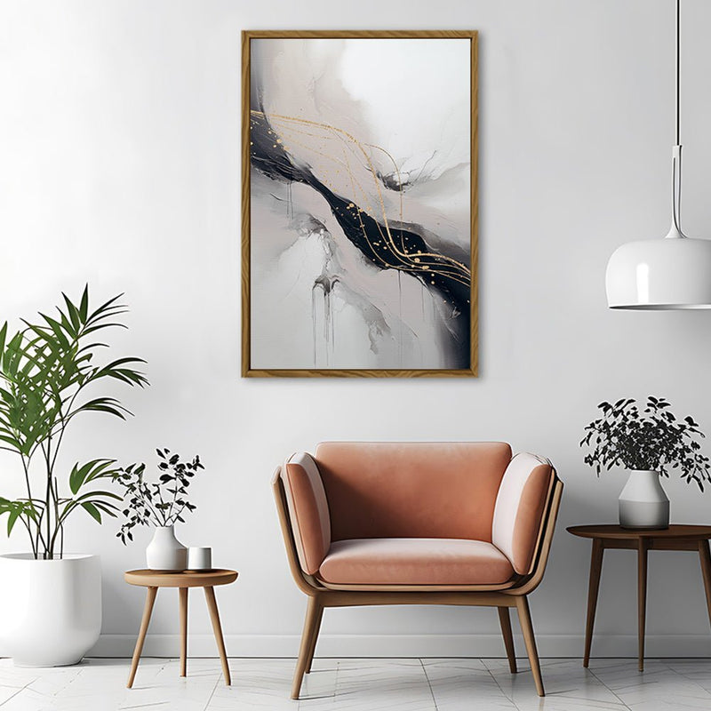 Canvas Wall Art Stretched Over Wooden Frame with Floating Frame and Marble Painting CV4197 - Al Rugaib Furniture