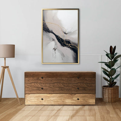 Canvas Wall Art Stretched Over Wooden Frame with Floating Frame and Marble Painting CV4197 - Al Rugaib Furniture