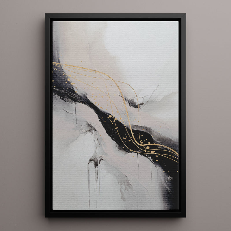 Canvas Wall Art Stretched Over Wooden Frame with Floating Frame and Marble Painting CV4197 - Al Rugaib Furniture