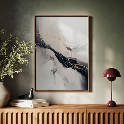 Canvas Wall Art Stretched Over Wooden Frame with Floating Frame and Marble Painting CV4197 - Al Rugaib Furniture