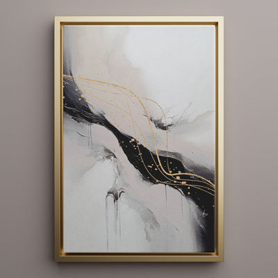 Canvas Wall Art Stretched Over Wooden Frame with Floating Frame and Marble Painting CV4197 - Al Rugaib Furniture