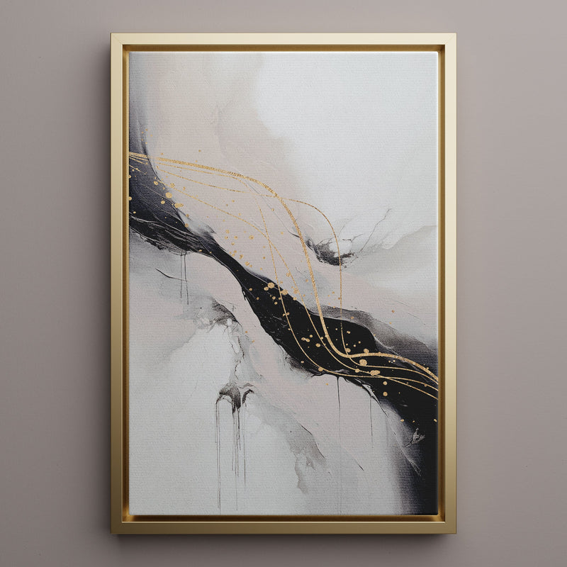 Canvas Wall Art Stretched Over Wooden Frame with Floating Frame and Marble Painting CV4197 - Al Rugaib Furniture