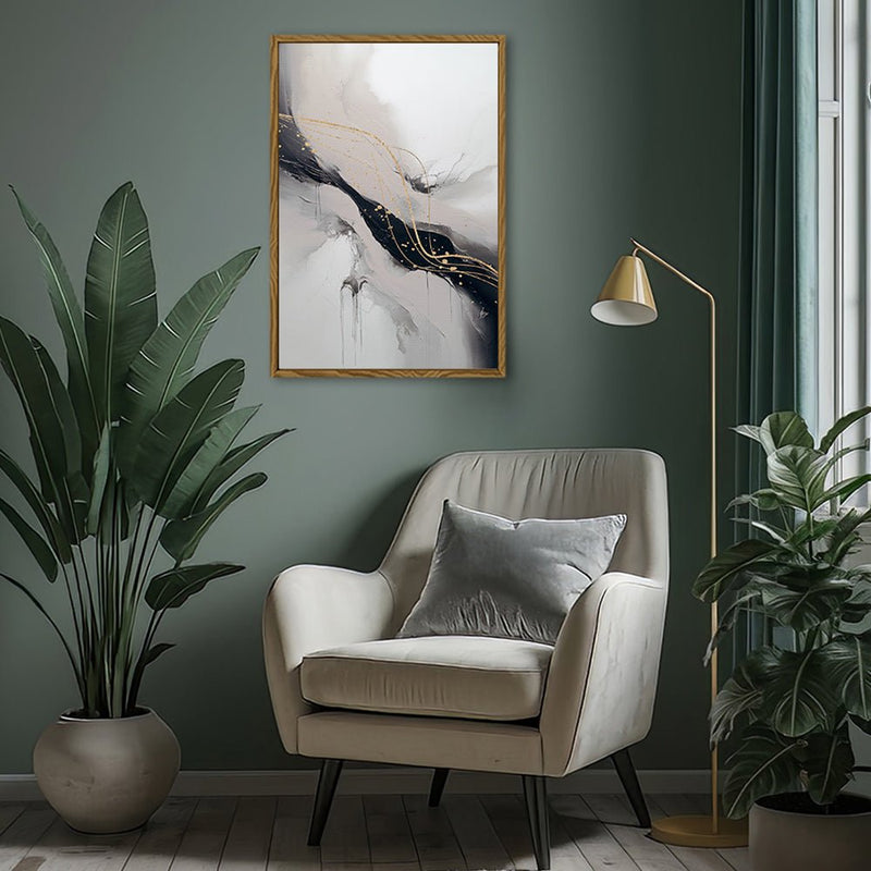 Canvas Wall Art Stretched Over Wooden Frame with Floating Frame and Marble Painting CV4197 - Al Rugaib Furniture