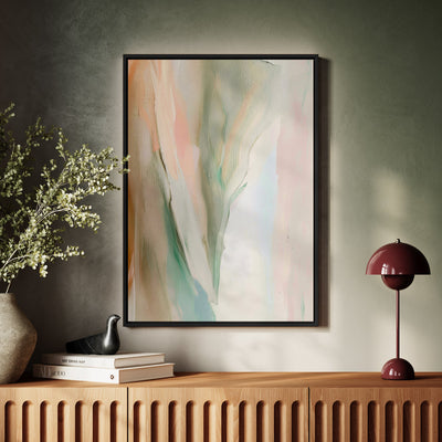 Canvas Wall Art Stretched Over Wooden Frame with Floating Frame and Mixed Colours Abstract Painting CV4199 - Al Rugaib Furniture