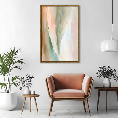 Canvas Wall Art Stretched Over Wooden Frame with Floating Frame and Mixed Colours Abstract Painting CV4199 - Al Rugaib Furniture