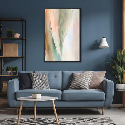 Canvas Wall Art Stretched Over Wooden Frame with Floating Frame and Mixed Colours Abstract Painting CV4199 - Al Rugaib Furniture