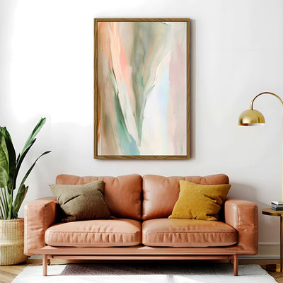 Canvas Wall Art Stretched Over Wooden Frame with Floating Frame and Mixed Colours Abstract Painting CV4199 - Al Rugaib Furniture