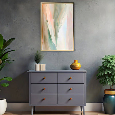 Canvas Wall Art Stretched Over Wooden Frame with Floating Frame and Mixed Colours Abstract Painting CV4199 - Al Rugaib Furniture