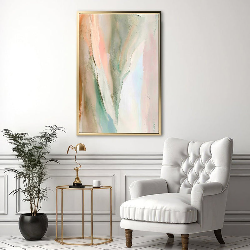 Canvas Wall Art Stretched Over Wooden Frame with Floating Frame and Mixed Colours Abstract Painting CV4199 - Al Rugaib Furniture