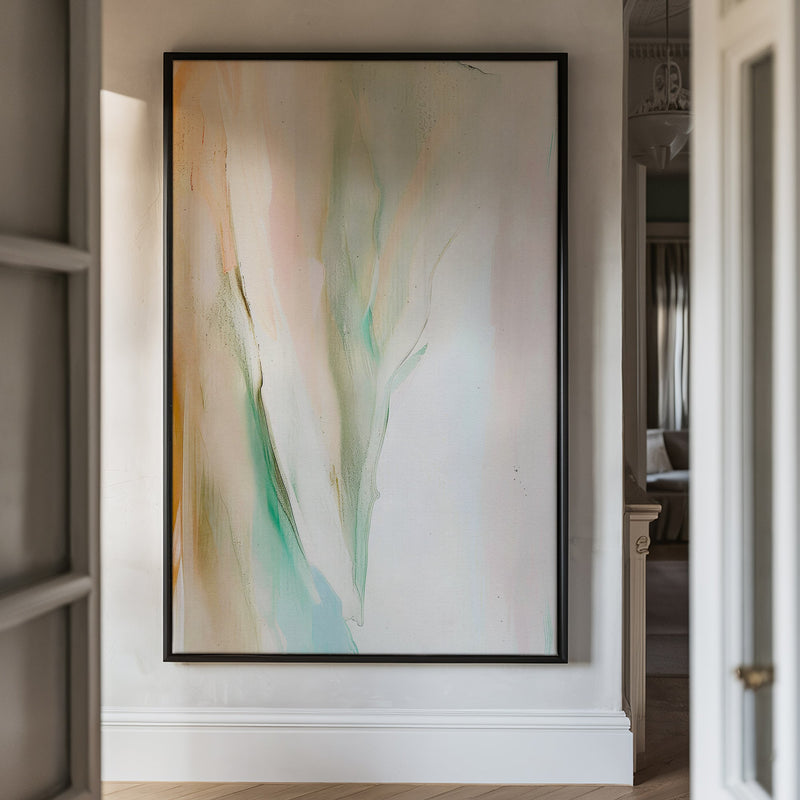 Canvas Wall Art Stretched Over Wooden Frame with Floating Frame and Mixed Colours Abstract Painting CV4199 - Al Rugaib Furniture