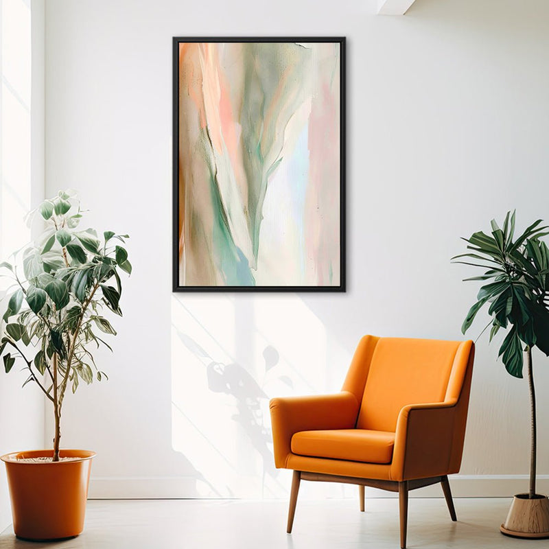 Canvas Wall Art Stretched Over Wooden Frame with Floating Frame and Mixed Colours Abstract Painting CV4199 - Al Rugaib Furniture