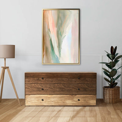 Canvas Wall Art Stretched Over Wooden Frame with Floating Frame and Mixed Colours Abstract Painting CV4199 - Al Rugaib Furniture