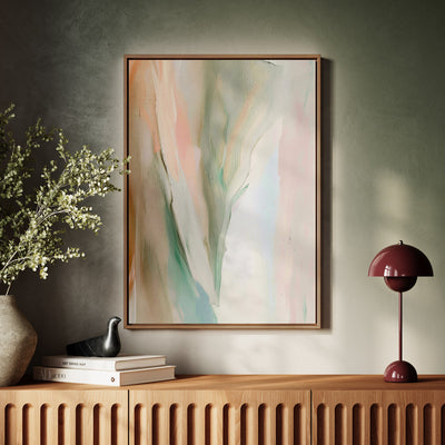 Canvas Wall Art Stretched Over Wooden Frame with Floating Frame and Mixed Colours Abstract Painting CV4199 - Al Rugaib Furniture