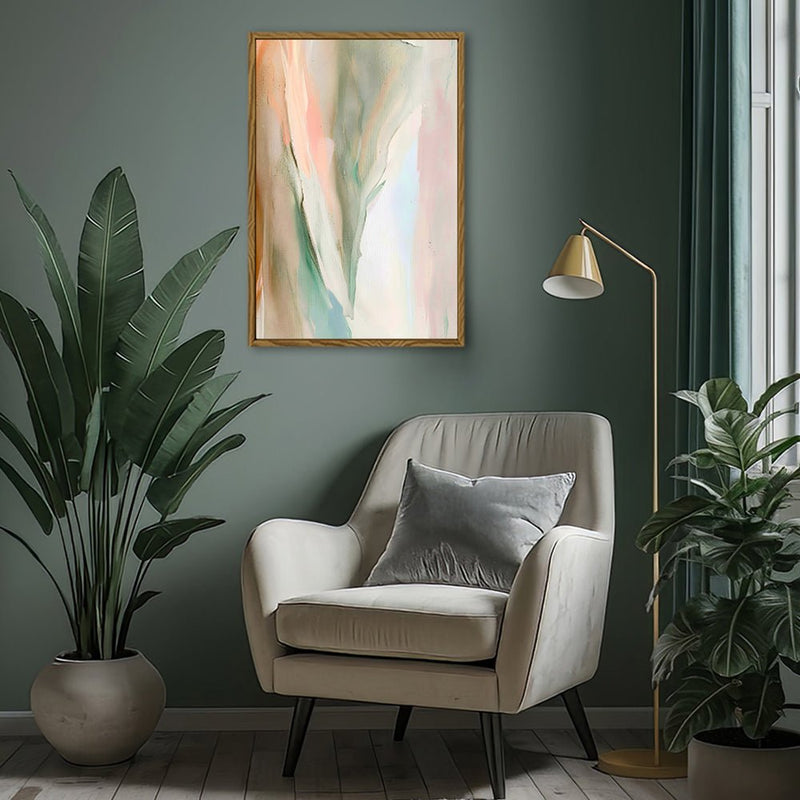 Canvas Wall Art Stretched Over Wooden Frame with Floating Frame and Mixed Colours Abstract Painting CV4199 - Al Rugaib Furniture