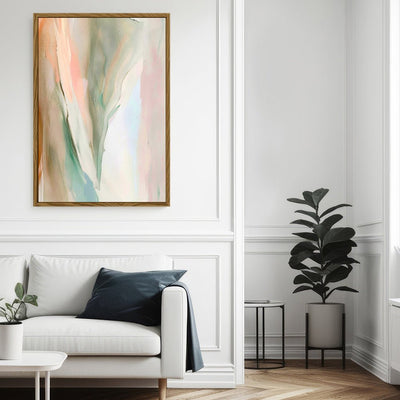 Canvas Wall Art Stretched Over Wooden Frame with Floating Frame and Mixed Colours Abstract Painting CV4199 - Al Rugaib Furniture