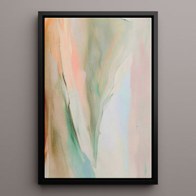 Canvas Wall Art Stretched Over Wooden Frame with Floating Frame and Mixed Colours Abstract Painting CV4199 - Al Rugaib Furniture