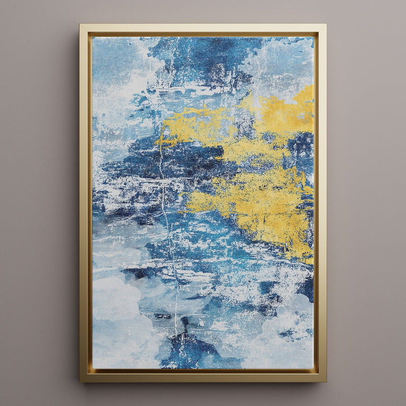 Canvas Wall Art Stretched Over Wooden Frame with Floating Frame and Mixed Colours Abstract Painting CV4200 - Al Rugaib Furniture