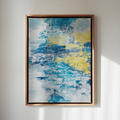 Canvas Wall Art Stretched Over Wooden Frame with Floating Frame and Mixed Colours Abstract Painting CV4200 - Al Rugaib Furniture