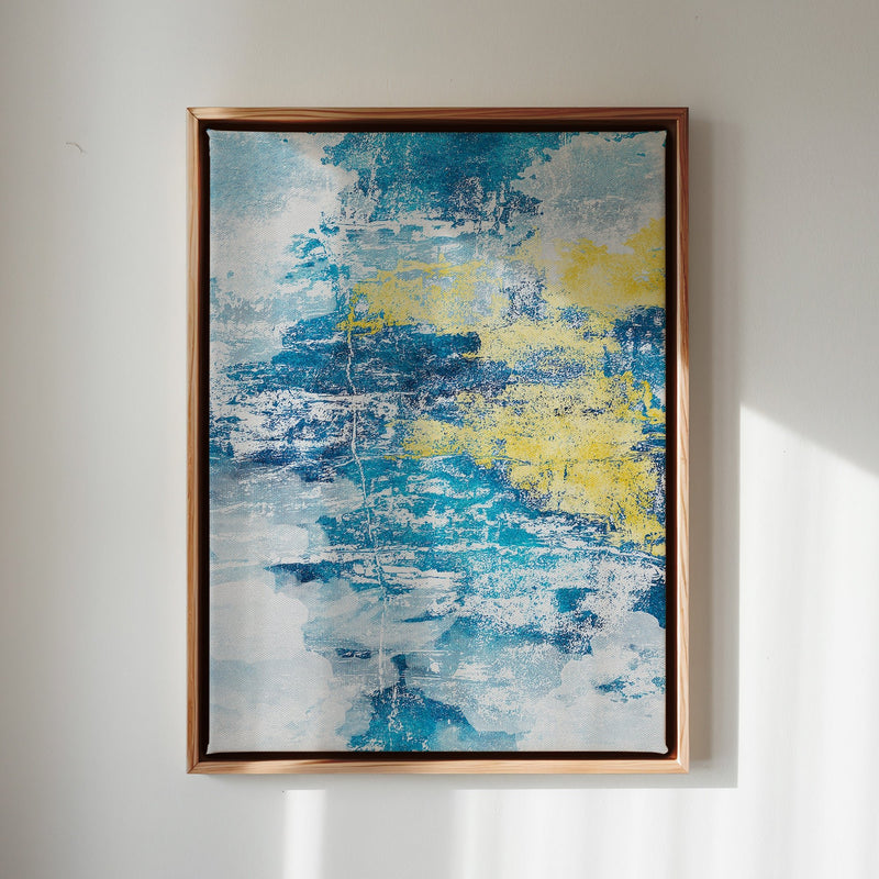 Canvas Wall Art Stretched Over Wooden Frame with Floating Frame and Mixed Colours Abstract Painting CV4200 - Al Rugaib Furniture